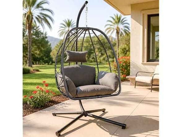 ZZW Egg Chair with Stand (Outdoor/Indoor) - Use Woot App for $91.99
