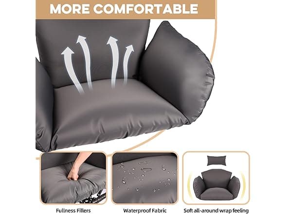 ZZW Egg Chair with Stand (Outdoor/Indoor) - Use Woot App for $91.99
