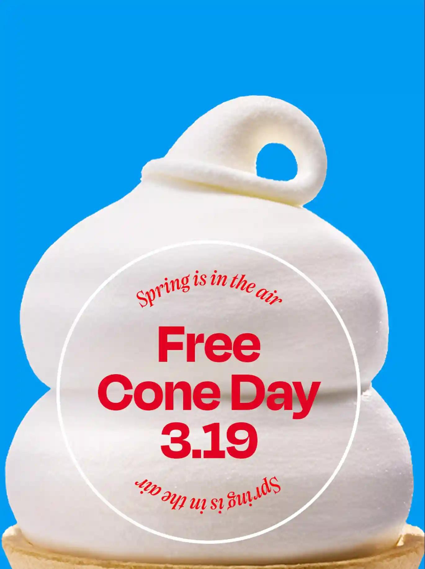 Dairy Queen: Free Small Vanilla Cone on Free Cone Day (March 19)
