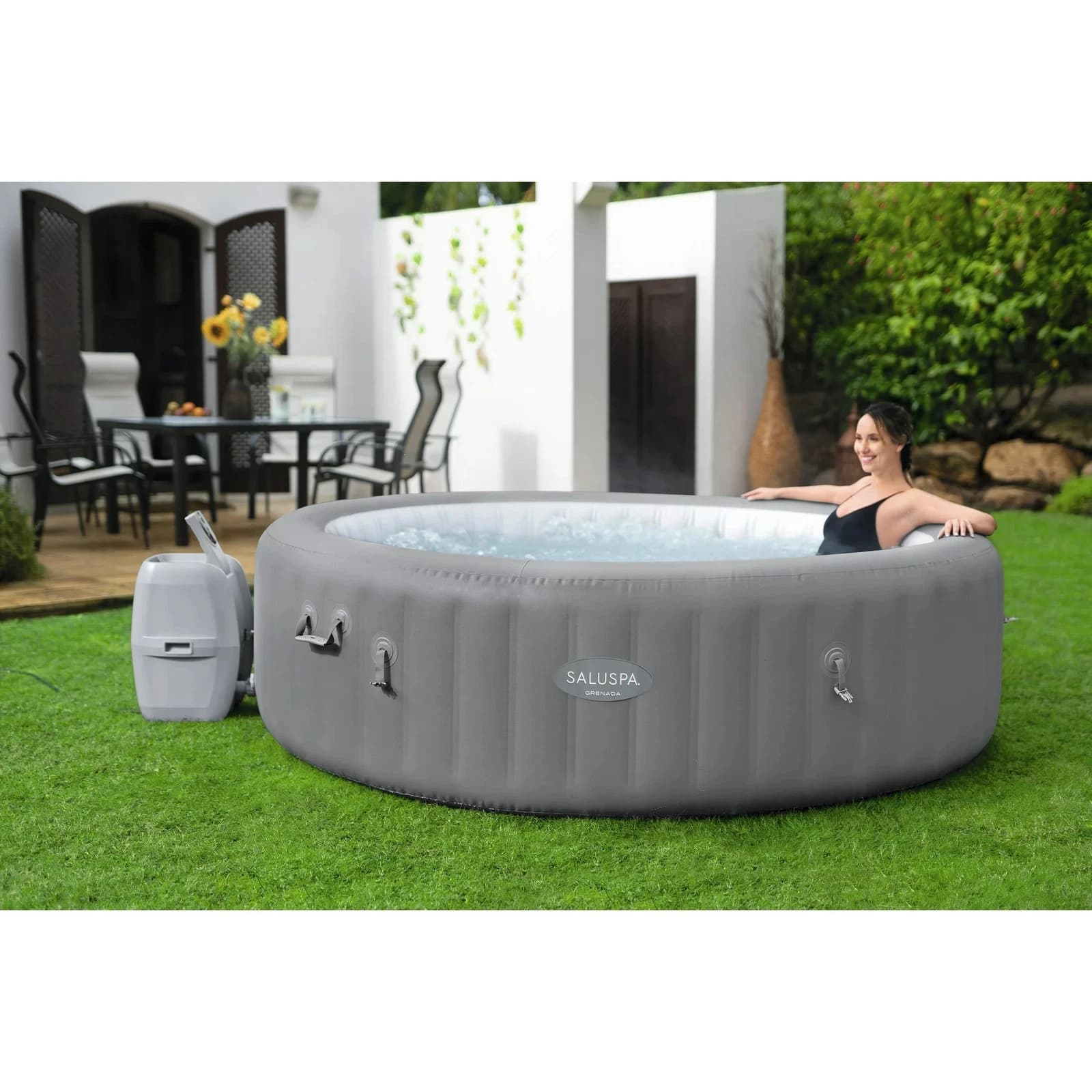 SaluSpa Grenada AirJet Inflatable Hot Tub Spa (6-8 Person) with Pump thumbnail 3