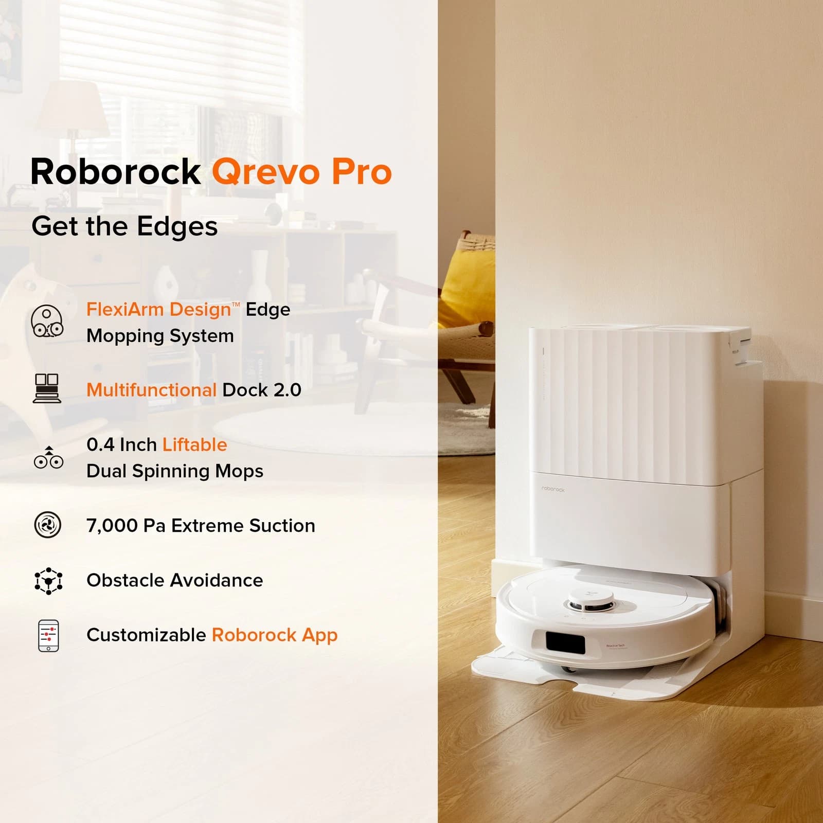 Roborock Qrevo Pro Robot Vacuum & Mop (Certified Refurbished) thumbnail 2