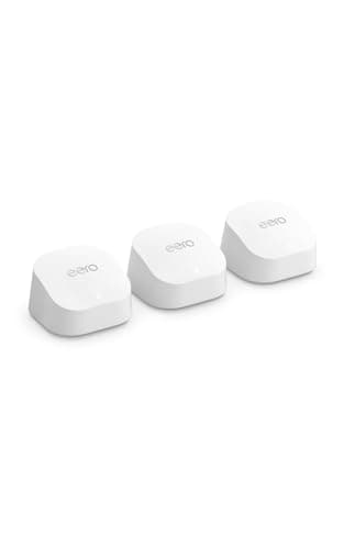Sistema Wi-Fi Mesh Amazon eero 6+ - Cobertura Gigabit, 4,500 ft², 75+ Dispositivos (Paquete de 3)