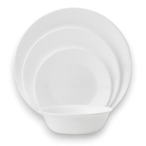 Miniatura de Vajilla Corelle Vitrelle 18 Piezas para 6 Personas - Vidrio de Triple Capa Resistente y Ligero, Blanco Invernal 4