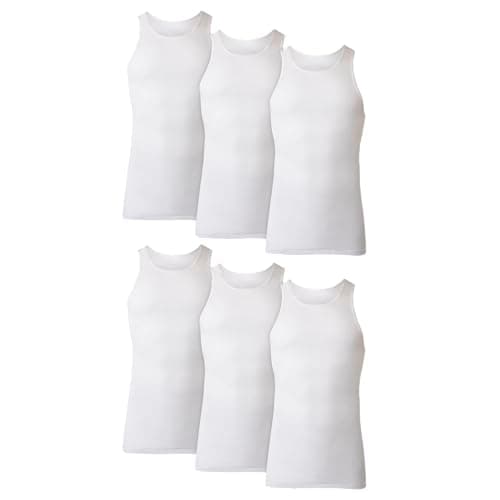 Playeras Sin Manga Hanes de Algodón para Hombre - Paquete de 6 Anti-humedad