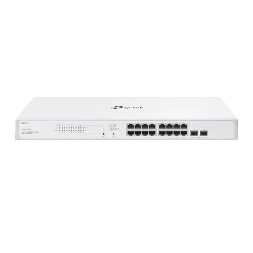 TP-Link Festa FS318G 18 Port Gigabit Smart Managed Network Switch - 16 RJ45 Ports & 2 SFP Slots, Free Cloud Access, Static Routing, Vlan, IGMP Snooping, Rack-mountable, fanless, Do