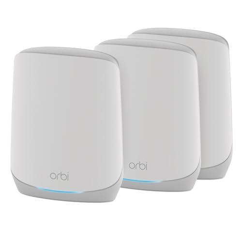 NETGEAR Orbi WiFi 6 Mesh Tri-Banda (RBK753P) – Router + 2 Satélites – 697 m² y 75 Dispositivos AX5200