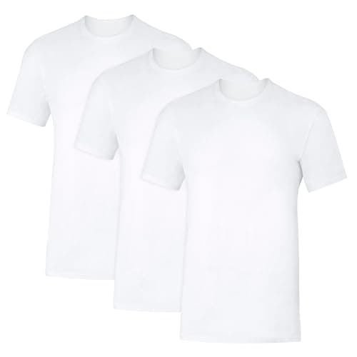 Hanes Men's Sweat Block Undershirt, Underarm Sweat Blocking Tee, White Crewneck T-Shirt, 3-Pack