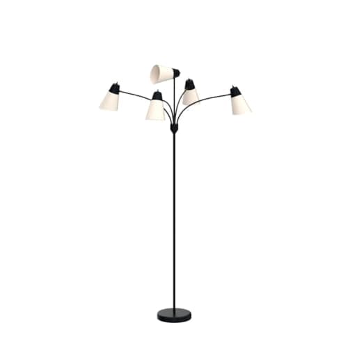 Miniatura de FOLKSMATE LED Floor Lamp, Medusa Multi Head Modern Tall, Rustic Adjustable Reading Standing Light for Living/Kids Room, Bedroom, Black 4