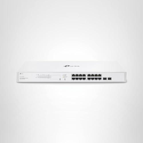 TP-Link Festa FS318G 18 Port Gigabit Smart Managed Network Switch - 16 RJ45 Ports & 2 SFP Slots, Free Cloud Access, Static Routing, Vlan, IGMP Snooping, Rack-mountable, fanless, Do
