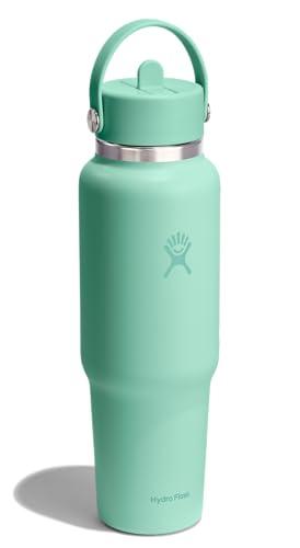 Hydro Flask Travel Water Bottle - Insulated Stainless Steel - Wide Straw Lid, Non Spill, Leakproof in 40 Oz Mermaid Green thumbnail 2