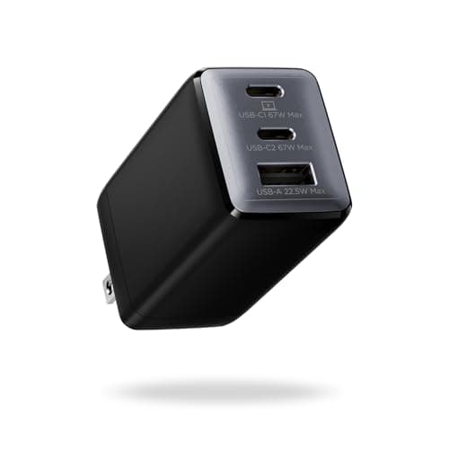 wegear 67W USB C Charger, 3-Port GaN Fast Charging Block with Foldable Plug, Compatible with MacBook Pro/Air, iPad Pro, iPhone 16/15/Pro, Galaxy S25/S24, Note20, Pixel, Apple Watch