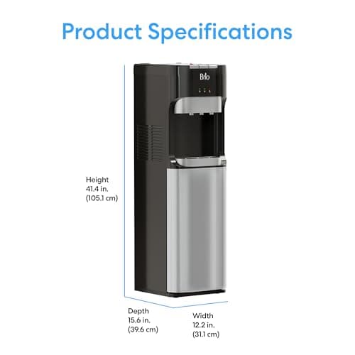 Miniatura de Dispensador de Agua Brio Carga Inferior - 3 Temperaturas, Seguro Niños, Acero Inoxidable 9