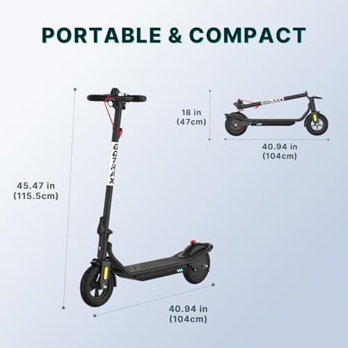 Gotrax Electric Scooter for Adults, Max 12 Mile Range & 15.5Mph by 250W Motor, 8.5" Front Air & Rear Solid Tires, Max Load 220lbs & Big Display with Cruise Control, Foldable EScoot thumbnail 8