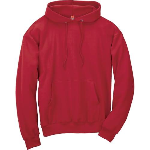 Hanes Men's Pullover EcoSmart Hooded Sweatshirt, Deep Red, Large thumbnail 5