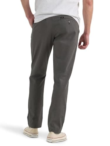 Lee Men's Extreme Motion Flat Front Relaxed Taper Pant Static Gray 34W x 30L thumbnail 2