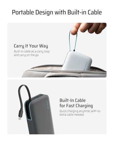 Batería Portátil CUKTECH 45W 20000mAh con Cable USB-C Integrado