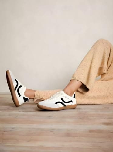 Miniatura de Tenis ZeroRun Retro para Mujer: Estilo Casual, Antideslizantes y Comodidad Total (Blancos) 10