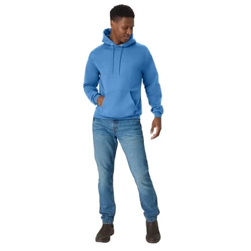 Hanes Men's Pullover EcoSmart Hooded Sweatshirt, denim blue, Medium