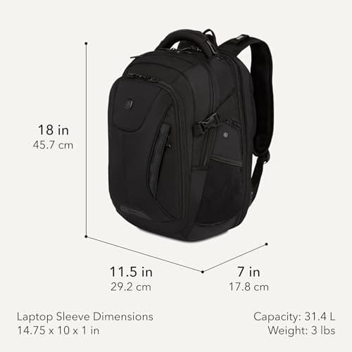 Mochila SwissGear Travel Tech Elite para Laptop 16" con USB y TSA ScanSmart