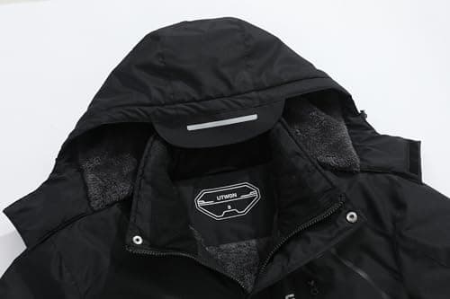 UTWGN Men's Ski Jacket Winter Warm Snow Coat Waterproof Windbreaker Hooded Work Outerwear Snowboarding Jackets