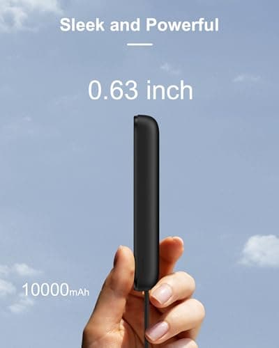 AsperX Magnetic Power Bank, 10,000mAh Magnetic Battery Pack Built-in USB C Cable 22.5W PD Fast Charging, LCD Display, Wireless Portable Charger Compatible with iPhone 17/16/15/14/1 thumbnail 8