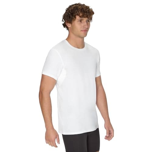Hanes Men's Sweat Block Undershirt, Underarm Sweat Blocking Tee, White Crewneck T-Shirt, 3-Pack thumbnail 4