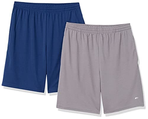 Miniatura de Shorts Deportivos Amazon Essentials para Hombre: Transpirables y Corte Holgado, Paquete de 2 (Gris/Azul Marino, Chico) 10