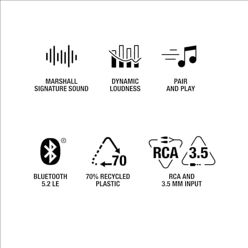 Marshall Stanmore III Bluetooth Home Speaker - Loud Stereo Sound with Bass and Treble Controls | Plug-in Powered | Record Player Compatible | RCA and 3.5mm Aux Inputs - Black thumbnail 10