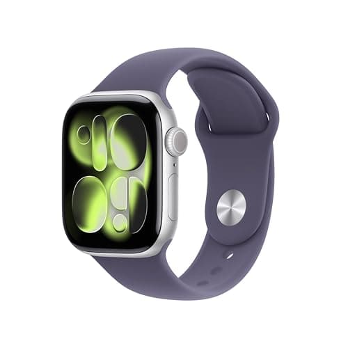 Apple Watch Series 11 [GPS 42mm] Smartwatch with Silver Aluminum Case with Purple Fog Sport Band - S/M. Sleep Score, Fitness Tracker, Health Monitoring, Always-On Display, Water Re