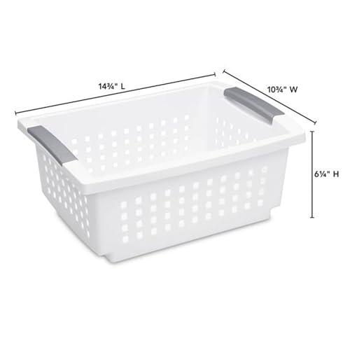 Sterilite: 10 Canastas Organizadoras Apilables Blancas para Cocina, Baño y Hogar