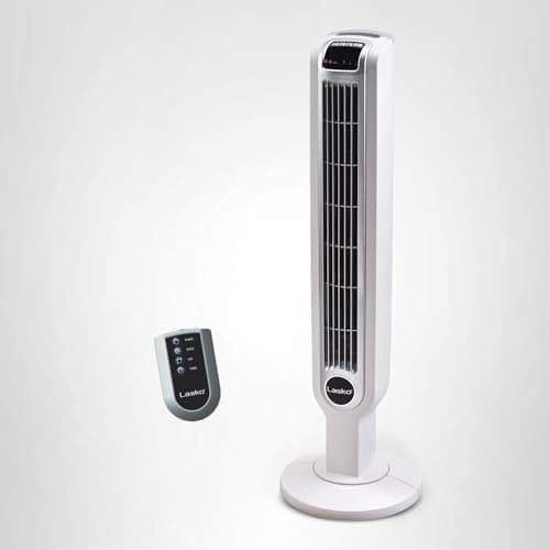 Lasko Oscillating Tower Fan with Remote Control, 3 Quiet Speeds, Timer for Bedroom, Kitchen, Office Use, White, 36" 2510 thumbnail 10