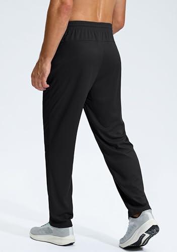 G Gradual Men's Sweatpants with Zipper Pockets Lightweight Mesh Athletic Pants for Men Open Bottom Workout Gym Running Black thumbnail 2