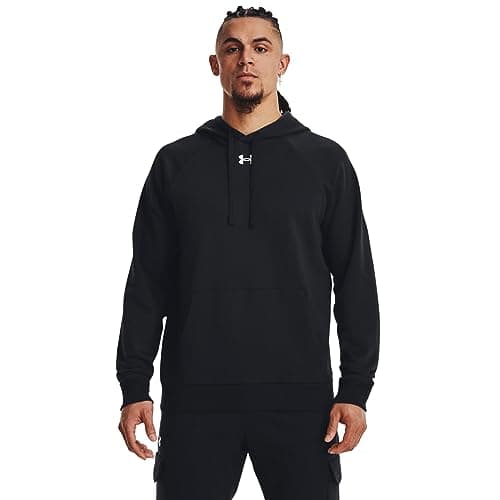 Sudadera Under Armour Rival Fleece Hombre Negra/Blanca (Talla Grande)