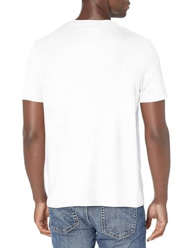 Tommy Hilfiger Men's Short Sleeve Crewneck T Shirt with Pocket, Bright White, Medium