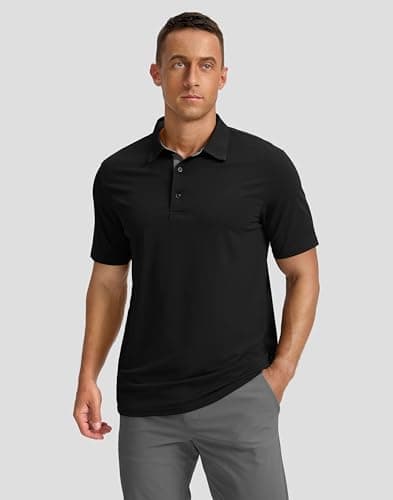 Polo Dry Fit Performance para Hombre (Negro, L)