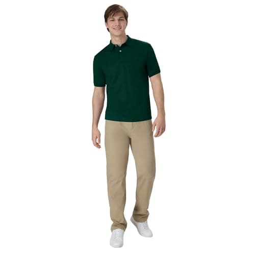 Hanes Men's Short-Sleeve Jersey Pocket Polo (Pack of 2), Deep Forest, Medium thumbnail 6
