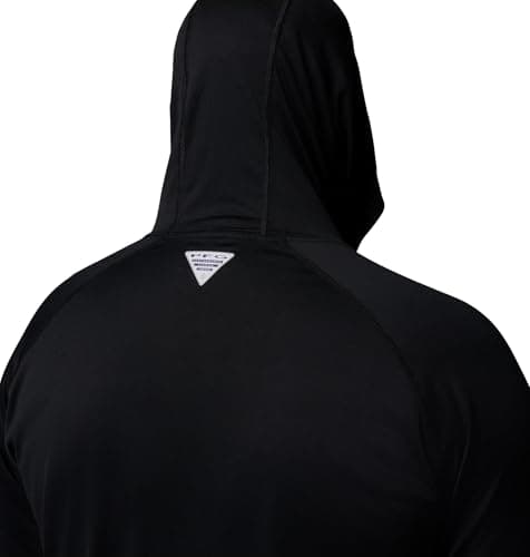 Miniatura de Sudadera de Pesca Columbia PFG Terminal Tackle para Hombre, Manga Larga, Negra con Logo Gris Frío, Mediana 5
