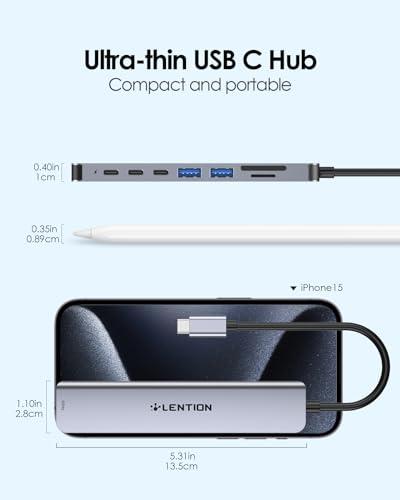 Hub USB C LENTION 8 en 1 con HDMI 4K@60Hz, PD 100W y Lector de Tarjetas para MacBook