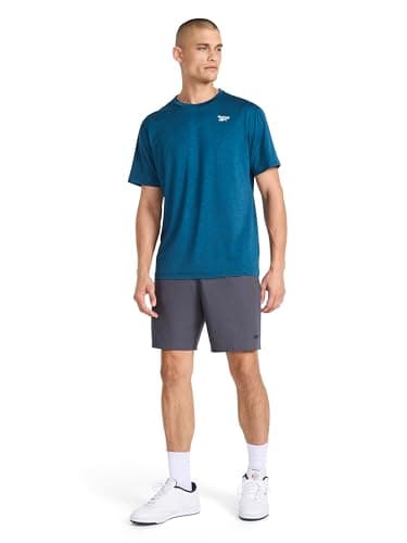 Playera Reebok Showdown Manga Corta para Hombre, Azul Majólica