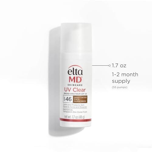 EltaMD UV Clear Deep Tinted Face Sunscreen, Oil-Free Face Moisturizer with SPF 46, Dermatology Tinted Moisturizer, Facial Travel Size Sunscreen with Zinc Oxide, 1.7 oz Pump thumbnail 10