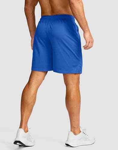 G Gradual Men's 7" Workout Running Shorts Quick Dry Lightweight Gym Shorts with Zip Pockets (Blue Large) thumbnail 4
