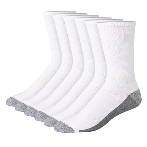 Calcetines Hanes Max Cushion para Hombre (Paquetes de 6 o 12, Blancos, Talla 12-14 US)