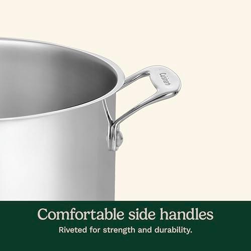 Cuisinart 4-Piece Cookware Set, 12 Quarts, Chef's Classic Stainless Steel Pasta/Steamer, 77-412P1