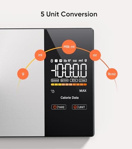 Báscula de Cocina Inteligente KUAIVO con Pantalla LED y Seguimiento Nutricional