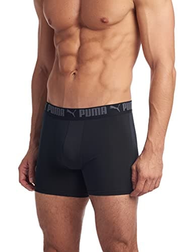 PUMA mens 3 Pack Athletic Fit Boxer Briefs, Castlerock, Medium US thumbnail 3