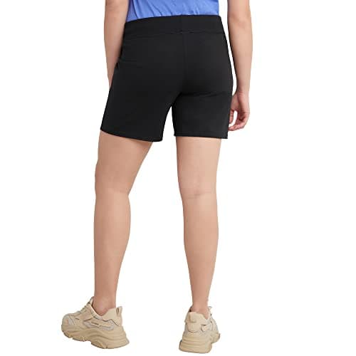 Miniatura de Hanes Women's Pocket Drawstring Cotton Inseam Shorts, Black, Large 3