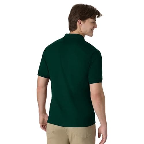 Hanes Men's Short-Sleeve Jersey Pocket Polo (Pack of 2), Deep Forest, Medium thumbnail 3