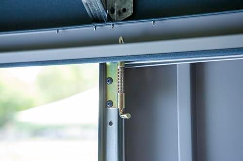 Arrow Shed Elite 10' x 14' Tall Outdoor Steel Storage Shed with High Gable and Lockable Doors Storage Building, Blue Grey thumbnail 4