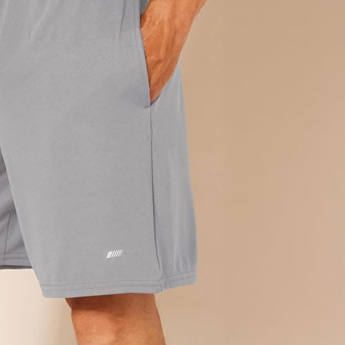 Miniatura de Shorts Deportivos Amazon Essentials para Hombre: Transpirables y Corte Holgado, Paquete de 2 (Gris/Azul Marino, Chico) 5