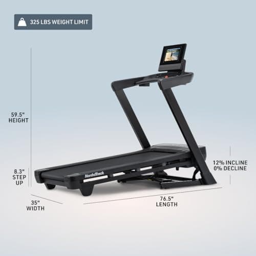 NordicTrack T Series 10 Treadmill with 10" Tilting Touchscreen and Compact Design thumbnail 5